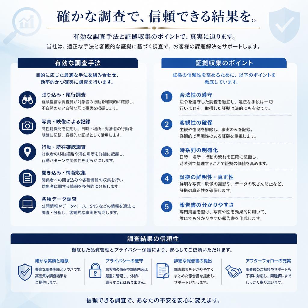 確実な証拠を集めるための方法